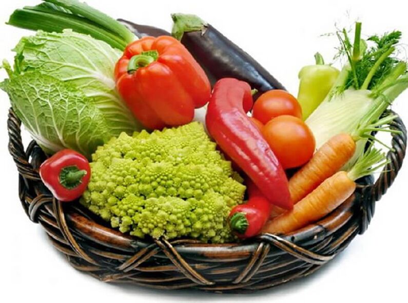 Vegetables in basket