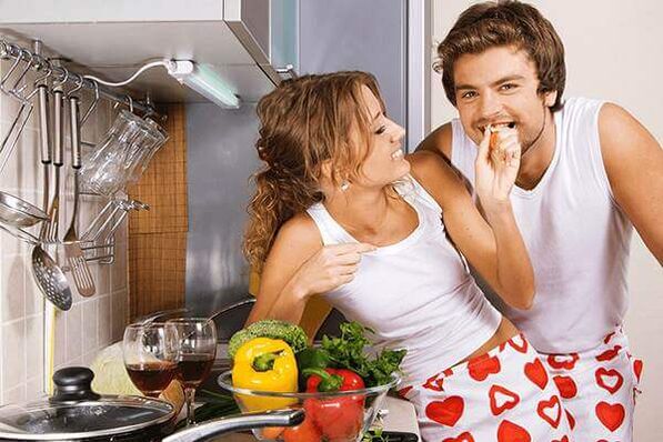 A woman feeds on male products for potency